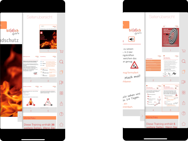 Beispiele für Weiterbildungs-Apps (© PREALIZE) 20180628 Training Apps web