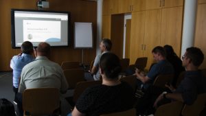 Referentin Raphaela Brandtner war via Videokonferenz zugeschaltet (© Mittelstand 4.0-Kompetenzzentrum Ilmenau)