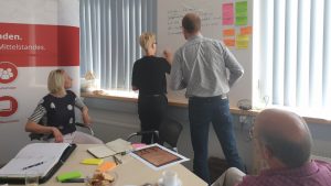 Kreative Ideen beim Design Thinking Workshop (© Mittelstand 4.0-Kompetenzzentrum Ilmenau)