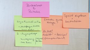 Kreative Ideen beim Design Thinking Workshop (© Mittelstand 4.0-Kompetenzzentrum Ilmenau)