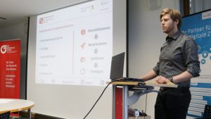 Mathias Eiber beim Digitalisierungfrühstück (© Mittelstand 4.0-Kompetenzzentrum Ilmenau)