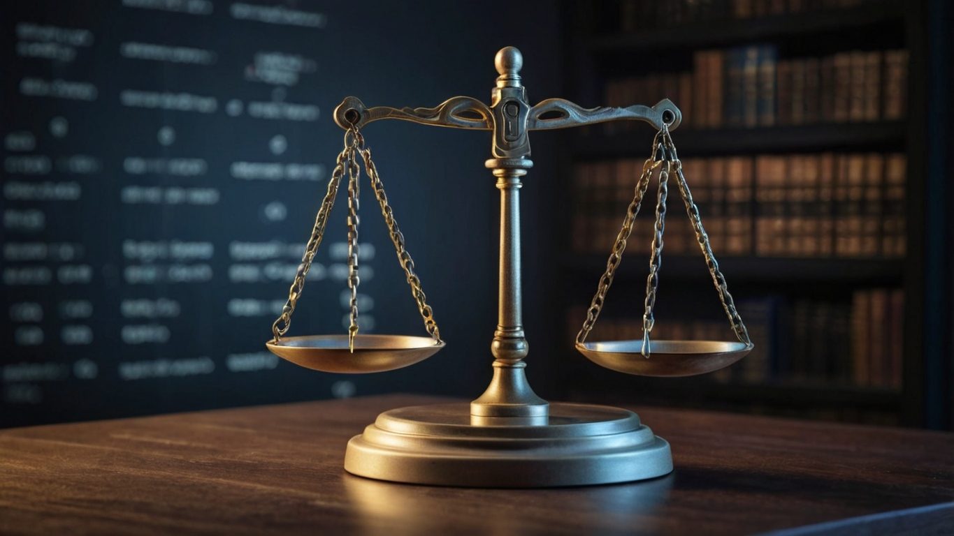 Auf dem Bild ist eine Waage im Gleichgewicht zu sehen.