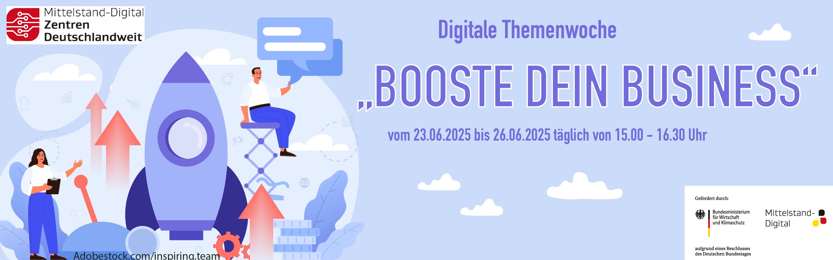 Banner zur "Booste dein Business" Themenwoche
