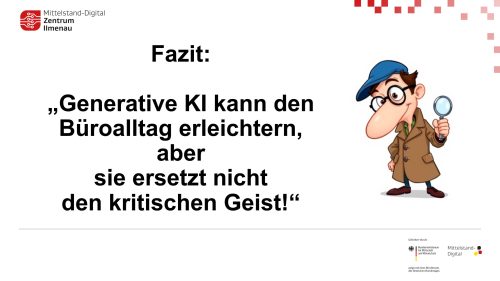 Präsentationsfolie mit dem Fazit