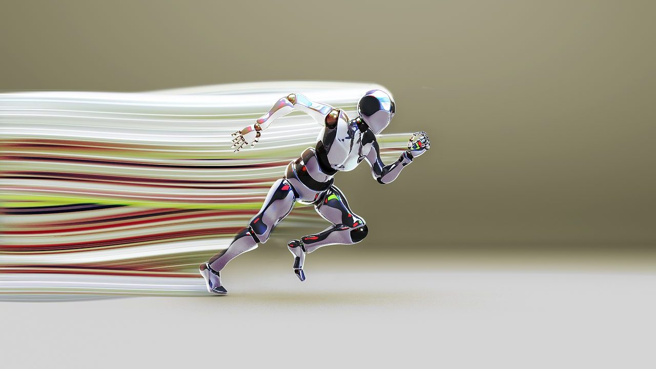 Vertriebsinnovation mit KI Rennender Roboter